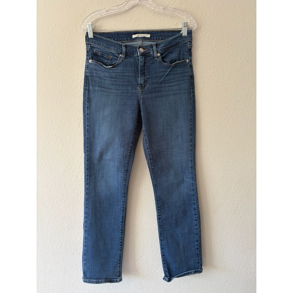 Levis Classic Straight Jeans Womens 4 Blue Medium Wash Stretch Denim